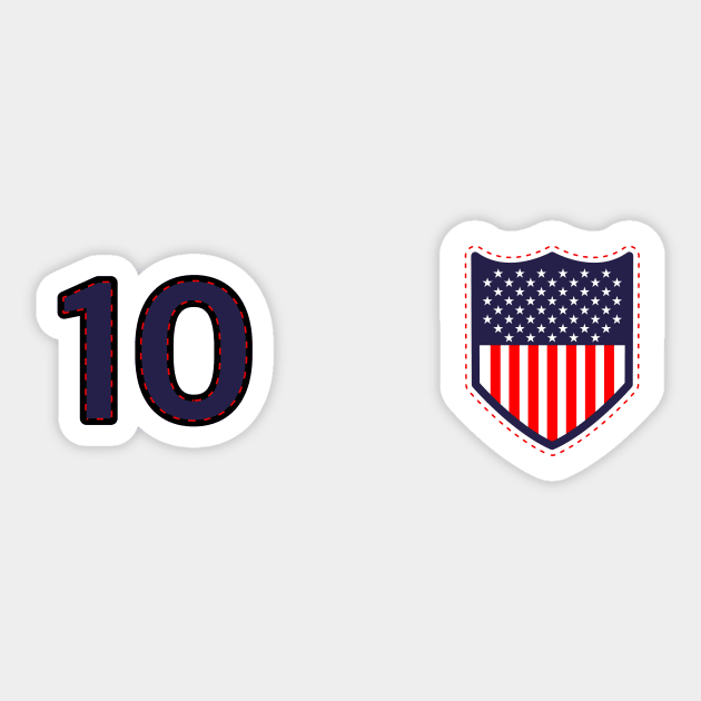 USA Football Supporters Heritage Home Crest Number 10 Sticker by Culture-Factory